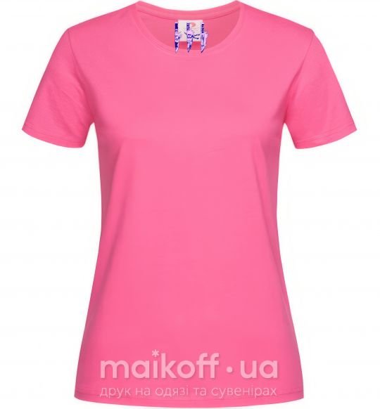 Женская футболка Наруто ножі Ярко-розовый фото