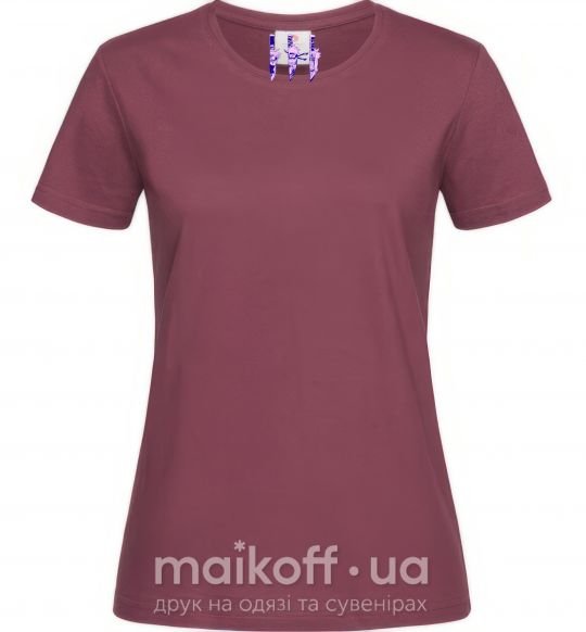 Женская футболка Наруто ножі Бордовый фото