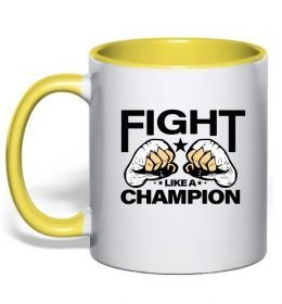 Чашка з кольоровою ручкою FIGHT LIKE A CHAMPION Чашка з кольоровою ручкою FIGHT LIKE A CHAMPION