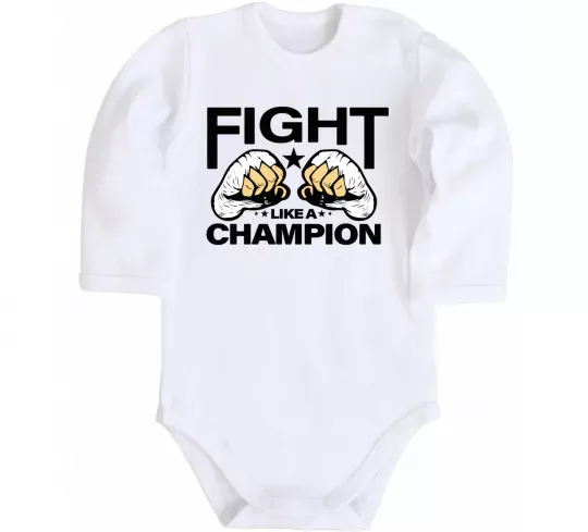 Детский боди FIGHT LIKE A CHAMPION Белый фото