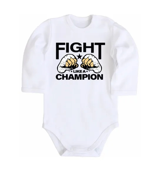 Детский боди FIGHT LIKE A CHAMPION Белый фото