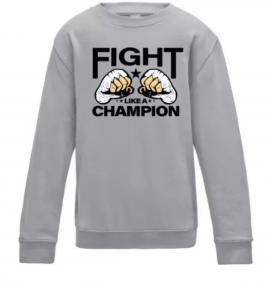 Дитячий світшот FIGHT LIKE A CHAMPION Сірий меланж фото