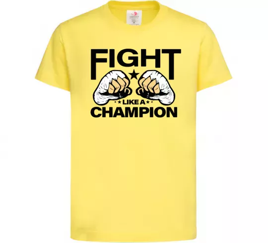 Дитяча футболка FIGHT LIKE A CHAMPION Лимонний фото