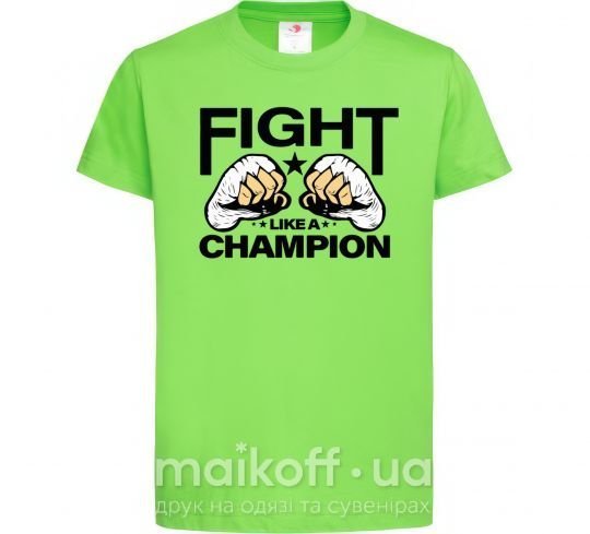 Детская футболка FIGHT LIKE A CHAMPION Лаймовый фото