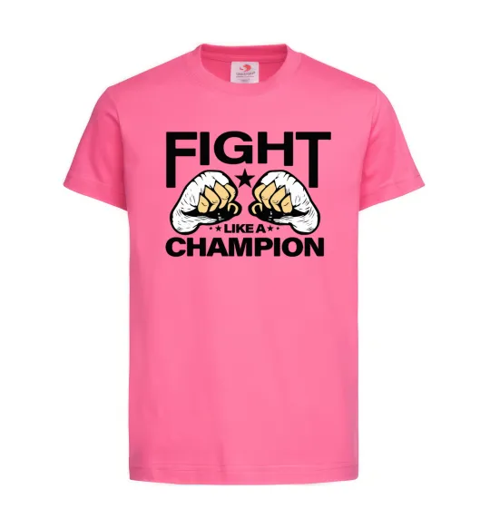 Дитяча футболка FIGHT LIKE A CHAMPION Яскраво-рожевий фото