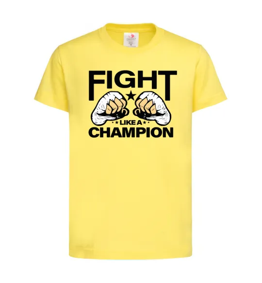 Дитяча футболка FIGHT LIKE A CHAMPION Лимонний фото
