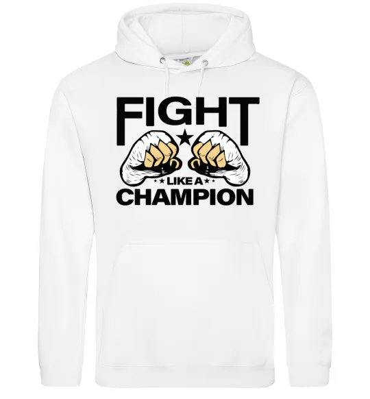 Мужская толстовка (худи) FIGHT LIKE A CHAMPION Белый фото