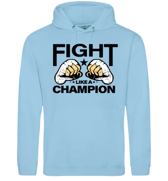 Жіноча толстовка (худі) FIGHT LIKE A CHAMPION Блакитний фото