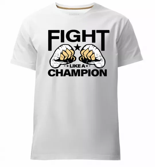 Чоловіча преміум футболка FIGHT LIKE A CHAMPION Білий фото