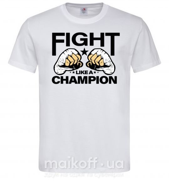 Мужская футболка FIGHT LIKE A CHAMPION Белый фото