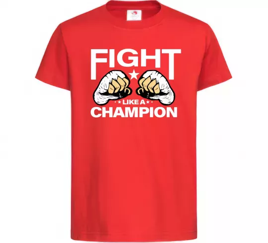 Дитяча футболка FIGHT LIKE A CHAMPION Червоний фото