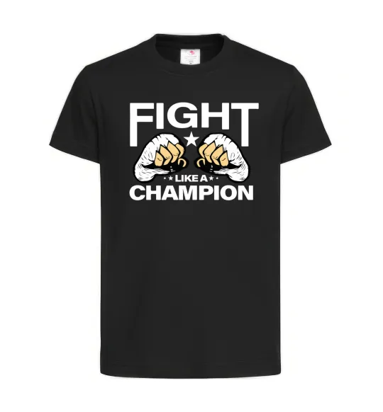 Дитяча футболка FIGHT LIKE A CHAMPION Чорний фото