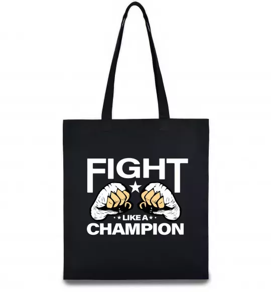 Еко-сумка FIGHT LIKE A CHAMPION Чорний фото