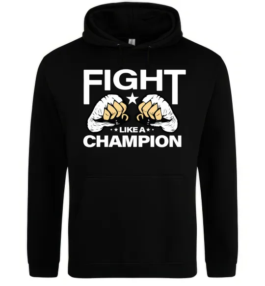 Мужская толстовка (худи) FIGHT LIKE A CHAMPION Черный фото