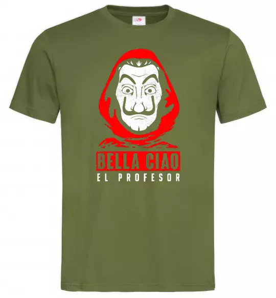 Мужская футболка Bella ciao Паперовий дім Оливковый фото