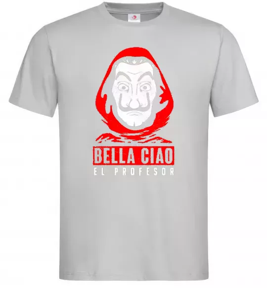 Мужская футболка Bella ciao Паперовий дім Серый фото