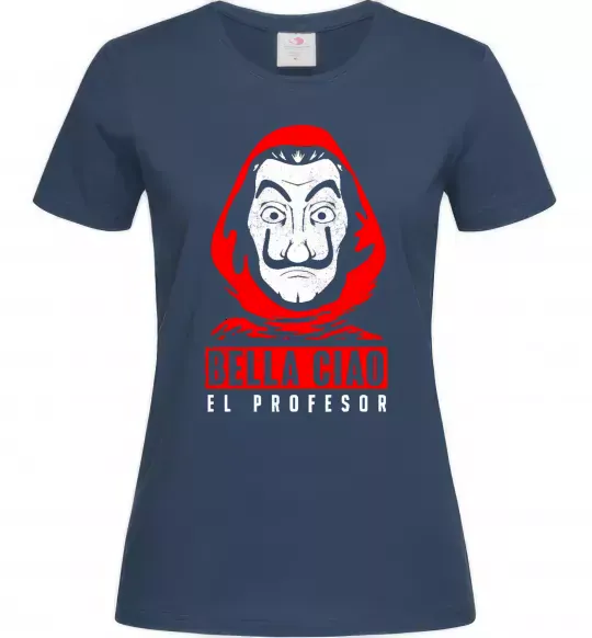 Жіноча футболка Bella ciao Паперовий дім Темно-синій фото