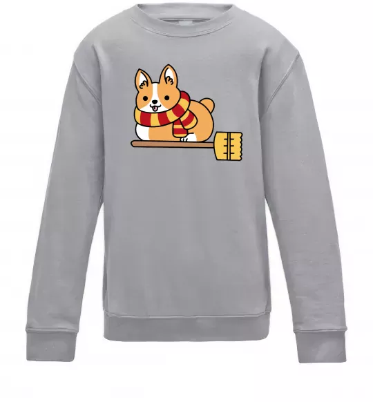 Детский Свитшот Corgi potter gryffindor Серый меланж фото