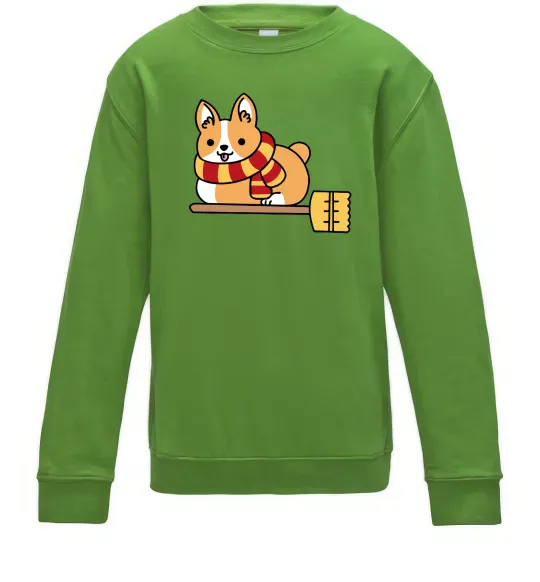 Детский Свитшот Corgi potter gryffindor Лаймовый фото