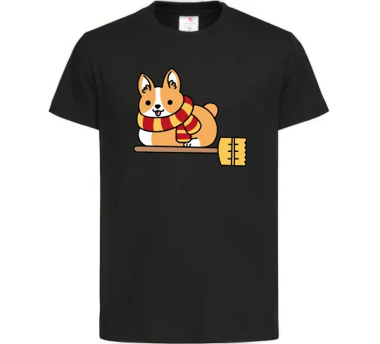 Детская футболка Corgi potter gryffindor Черный фото