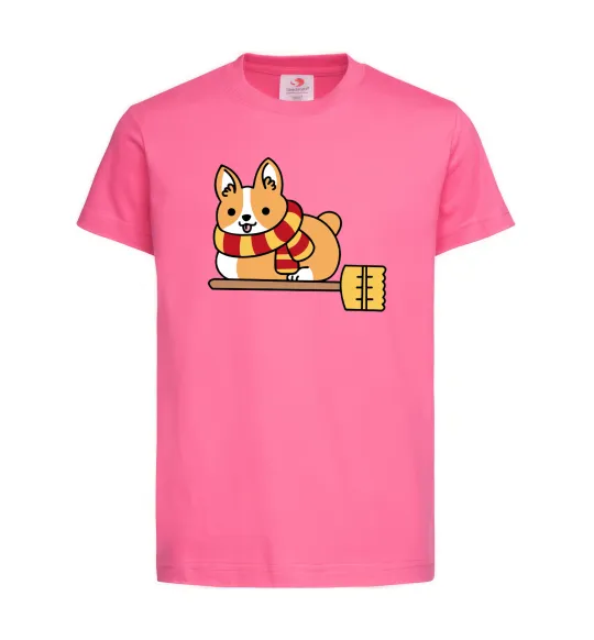 Дитяча футболка Corgi potter gryffindor Яскраво-рожевий фото