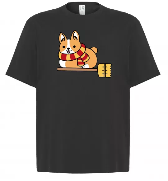 Футболка Оверсайз Corgi potter gryffindor Черный фото