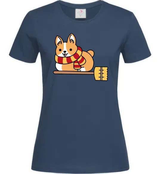 Жіноча футболка Corgi potter gryffindor Темно-синій фото