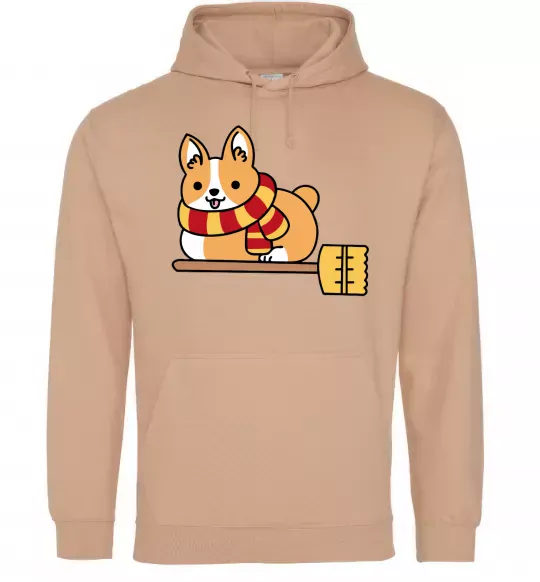 Мужская толстовка (худи) Corgi potter gryffindor Песочный фото