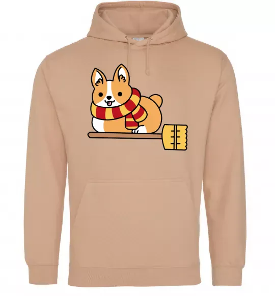 Женская толстовка (худи) Corgi potter gryffindor Песочный фото