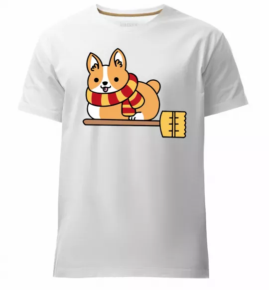 Чоловіча преміум футболка Corgi potter gryffindor Білий фото