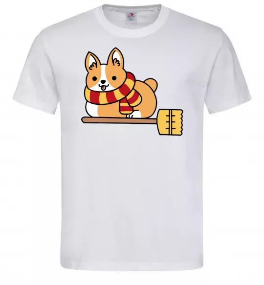 Мужская футболка Corgi potter gryffindor Белый фото