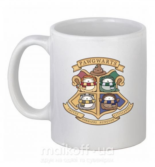 Чашка керамічна Pawgwarts Гарри Поттер Білий фото