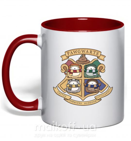 Чашка с цветной ручкой Pawgwarts Гарри Поттер Красный фото