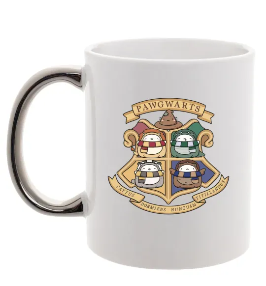 Чашка з кольоровою ручкою Pawgwarts Гаррі Поттер Срібло фото