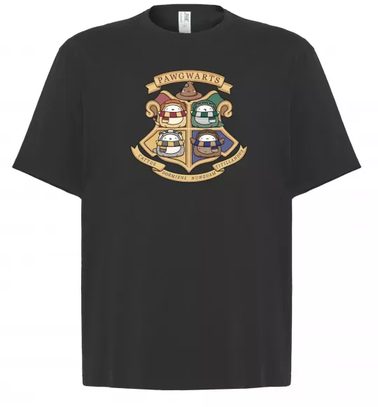 Футболка Оверсайз Pawgwarts Гаррі Поттер Черный фото