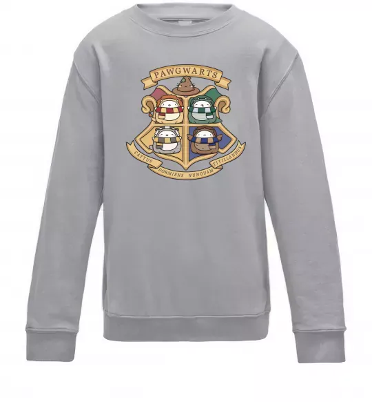 Детский Свитшот Pawgwarts Гаррі Поттер Серый меланж фото