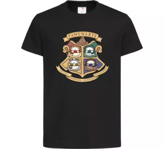 Детская футболка Pawgwarts Гаррі Поттер Черный фото