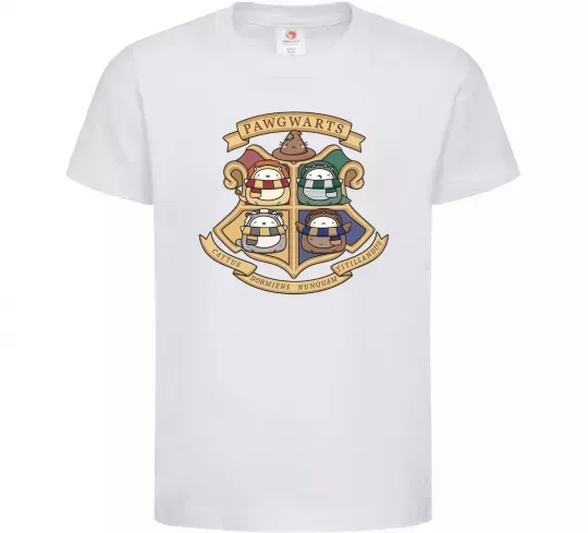Детская футболка Pawgwarts Гаррі Поттер Белый фото
