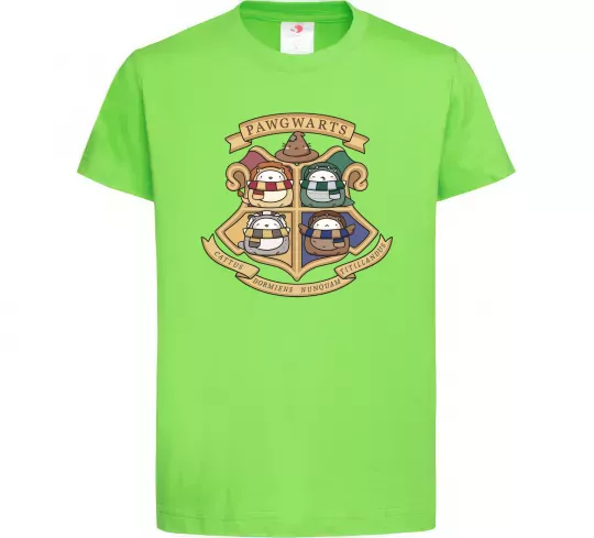 Детская футболка Pawgwarts Гаррі Поттер Лаймовый фото