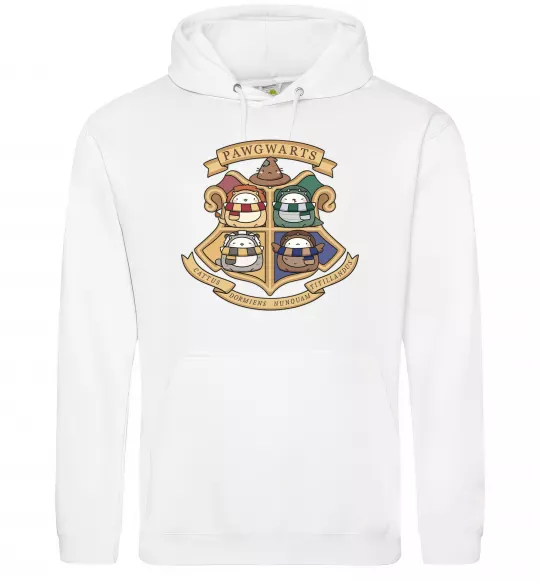 Мужская толстовка (худи) Pawgwarts Гаррі Поттер Белый фото