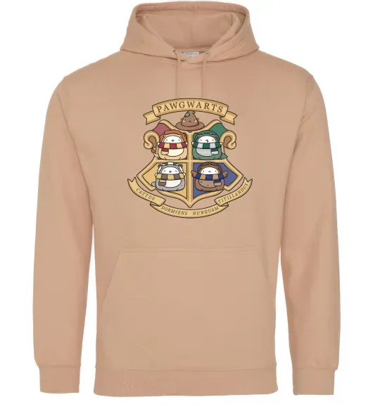 Мужская толстовка (худи) Pawgwarts Гаррі Поттер Песочный фото
