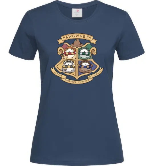 Жіноча футболка Pawgwarts Гаррі Поттер Темно-синій фото