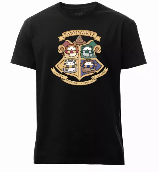 Мужская премиум футболка Pawgwarts Гаррі Поттер Черный фото