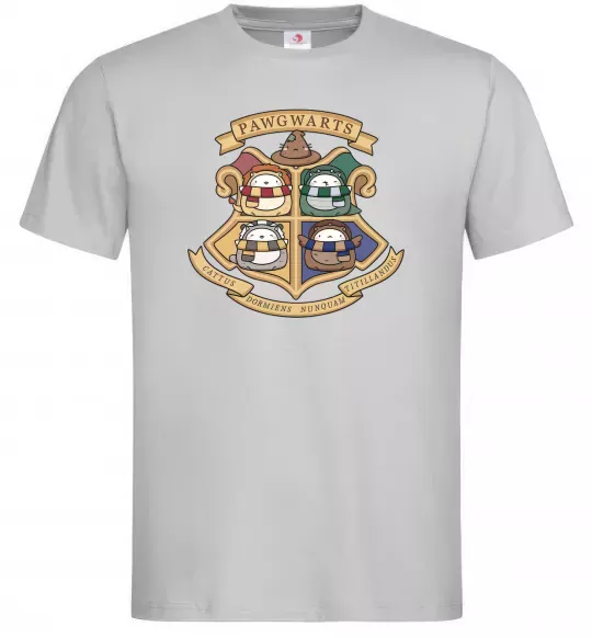 Мужская футболка Pawgwarts Гаррі Поттер Серый фото
