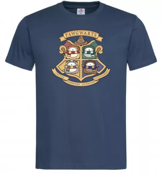 Мужская футболка Pawgwarts Гаррі Поттер Темно-синий фото