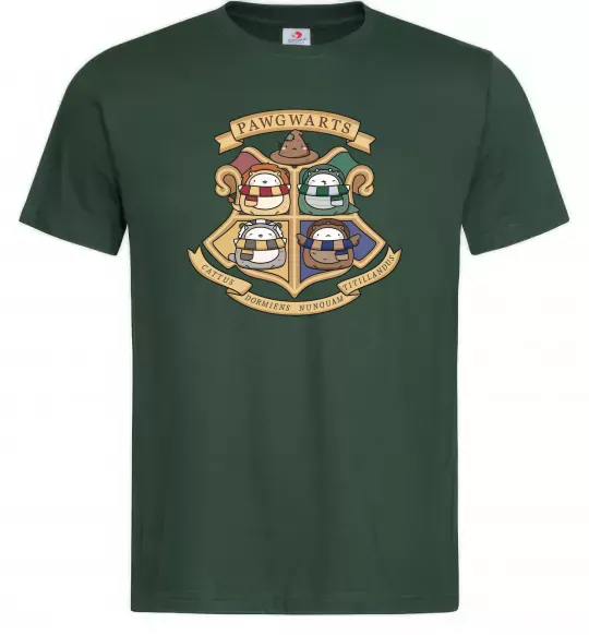 Мужская футболка Pawgwarts Гаррі Поттер Темно-зеленый фото