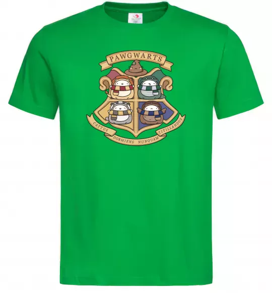 Мужская футболка Pawgwarts Гаррі Поттер Зеленый фото