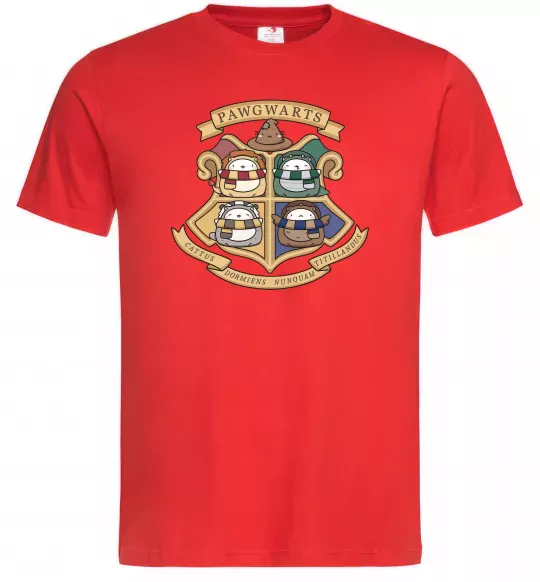 Мужская футболка Pawgwarts Гаррі Поттер Красный фото