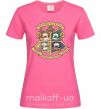 Женская футболка Pawgwarts Гарри Поттер Ярко-розовый фото