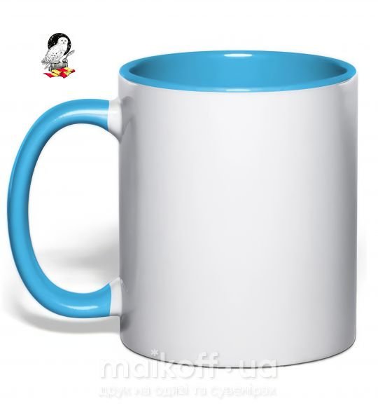 Чашка з кольоровою ручкою Букля Гарри Поттер Блакитний фото